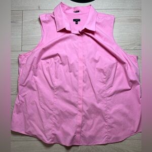 Talbots Sleeveless Blouse Wrinkle Resistant 22W Pink Pretty In Pink